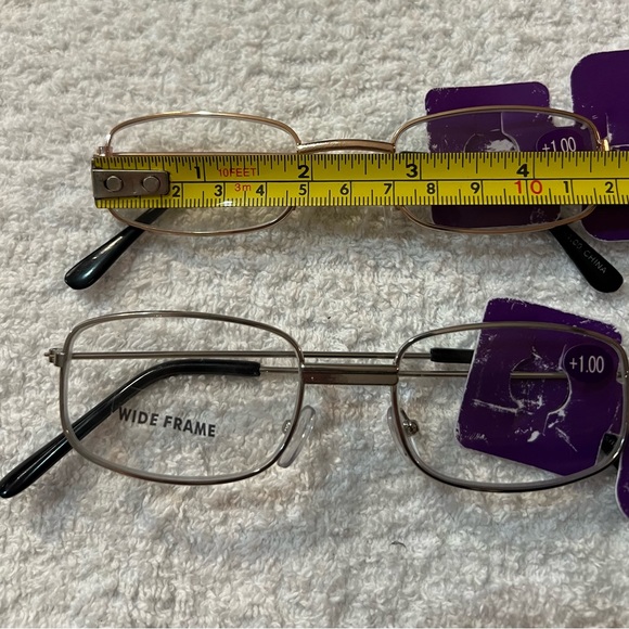 Lot Of 2 Reading Glasses Eyeglasses +1.00 One Wide Frame and One Regular - Picture 3 of 5